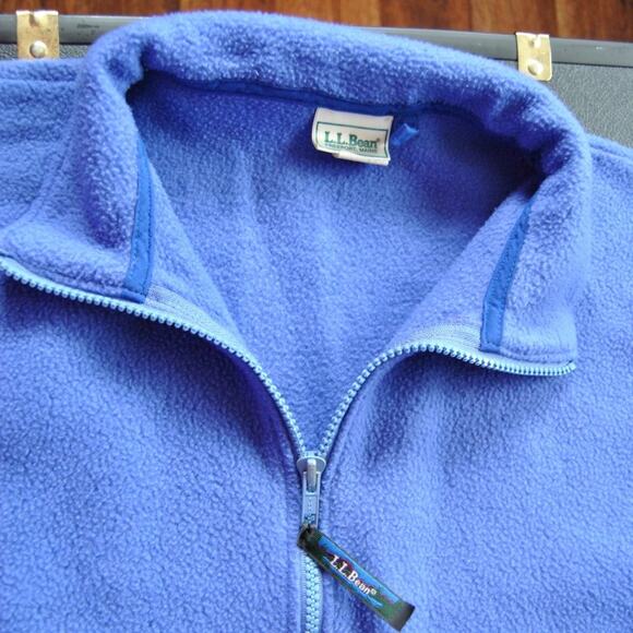 L.L. Bean Blue Full Zip Up Fleece Jacket Size: X-Large Kids - Picture 3 of 6
